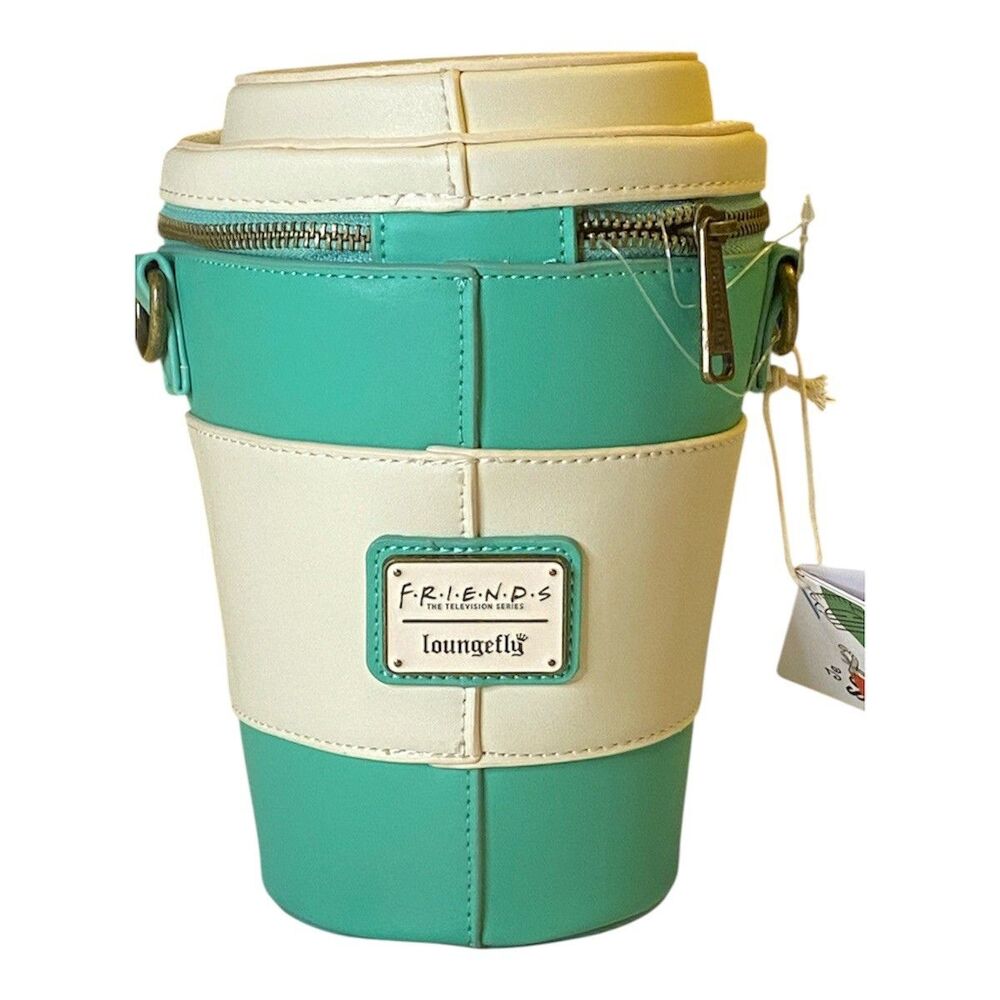 LOUNGEFLY  Friends Central Perk To-Go Coffee Cup Scented Crossbody Bag NEw - Picture 7 of 11